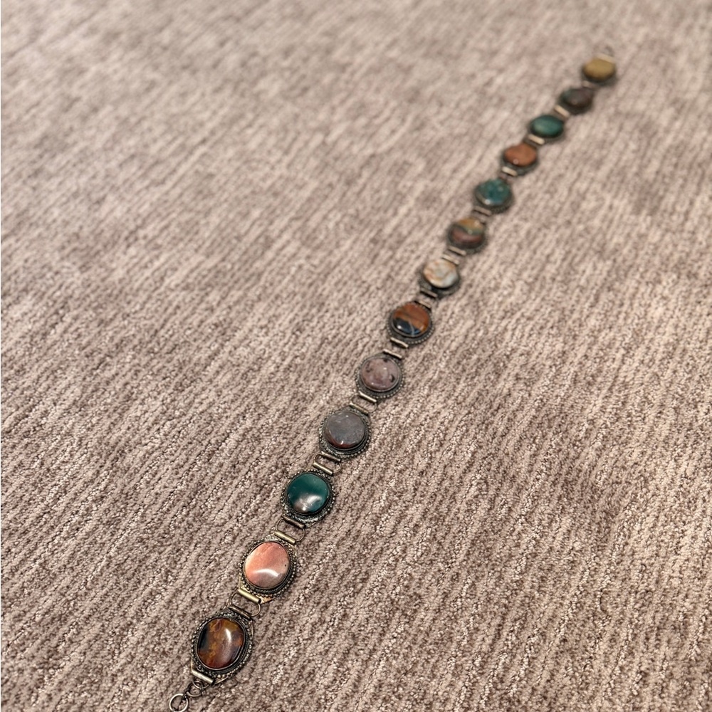 Vintage silver and stone belt